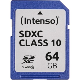 64 GB SDXC Card Intenso Class 10 20/12MBs