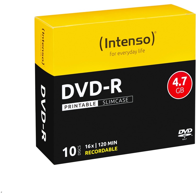 Speichermedien Intenso DVD-R 4,7 GB, 10er Pack Slimcase - Rohlinge