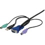 KVM-Kabel DIGITUS D-Sub15 -> PS/2+USB+D-Sub15 St/St 1,80m